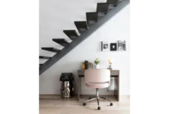 Phoebe Blush Velvet Rolling Office Chair -Furniluxe 256361 pink multi media office chair room 41