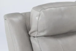 Serena Taupe Leather Power Recliner With Power Headrest, Lumbar & USB -Furniluxe 256702 brown leather wallaway detail 44