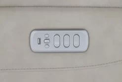 Serena Taupe Leather Power Recliner With Power Headrest, Lumbar & USB -Furniluxe 256702 brown leather wallaway hardware 51