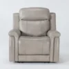 Serena Taupe Leather Power Recliner With Power Headrest, Lumbar & USB -Furniluxe 256702 brown leather wallaway signature 01