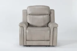 Serena Taupe Leather Power Recliner With Power Headrest, Lumbar & USB