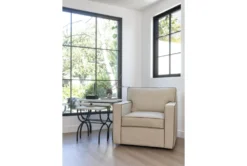 Reeves 36" Swivel Accent Chair By Nate Berkus + Jeremiah Brent -Furniluxe 257968 beige fabric swivel room 35
