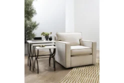 Reeves 36" Swivel Accent Chair By Nate Berkus + Jeremiah Brent -Furniluxe 257968 beige fabric swivel room 36