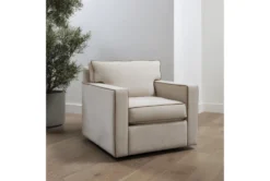 Reeves 36" Swivel Accent Chair By Nate Berkus + Jeremiah Brent -Furniluxe 257968 beige fabric swivel room 37