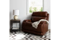 Victor Chestnut Power Zero Gravity Recliner With Power Headrest & Lumbar -Furniluxe 261004 brown leather recliner room 60