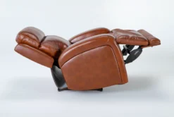 Victor Chestnut Power Zero Gravity Recliner With Power Headrest & Lumbar -Furniluxe 261004 brown leather recliner v2 detail 40