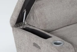 Frazier Stone Power Wallaway Recliner Recliner With Power Headrest & USB -Furniluxe 261569 brown polyester wallaway detail 45