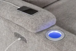 Frazier Stone Power Wallaway Recliner Recliner With Power Headrest & USB -Furniluxe 261569 brown polyester wallaway hardware 51