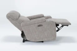 Frazier Stone Power Wallaway Recliner Recliner With Power Headrest & USB -Furniluxe 261569 brown polyester wallaway recline 23