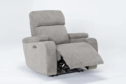 Frazier Stone Power Wallaway Recliner Recliner With Power Headrest & USB -Furniluxe 261569 brown polyester wallaway side 19