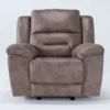 Stoneland Fossil Rocker Recliner -Furniluxe 261838 brown fabric recliner v2 signature 01
