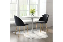 Comfy Black Dining Side Chair Set Of 2 -Furniluxe 262522 black polyester dining chair room 85