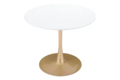Opera White + Gold 35" Round Dining Table 13 Opera White + Gold 35" Round Dining Table -Furniluxe 262531 white mdf dining table detail 45