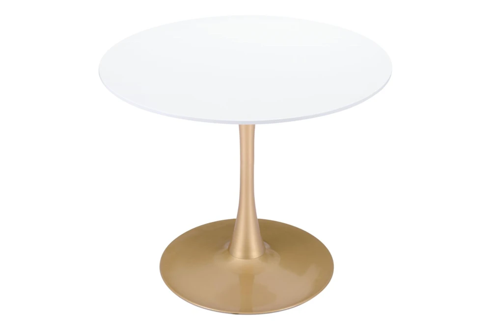 Opera White + Gold 35" Round Dining Table 5 Opera White + Gold 35" Round Dining Table - Image 3