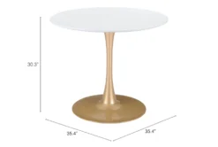 Opera White + Gold 35" Round Dining Table 15 Opera White + Gold 35" Round Dining Table -Furniluxe 262531 white mdf dining table detail 49