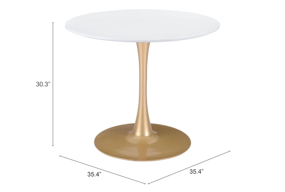Opera White + Gold 35" Round Dining Table 7 Opera White + Gold 35" Round Dining Table - Image 5
