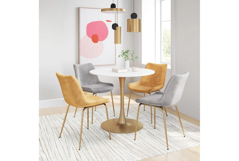 Opera White + Gold 35" Round Dining Table 10 Opera White + Gold 35" Round Dining Table - Image 8