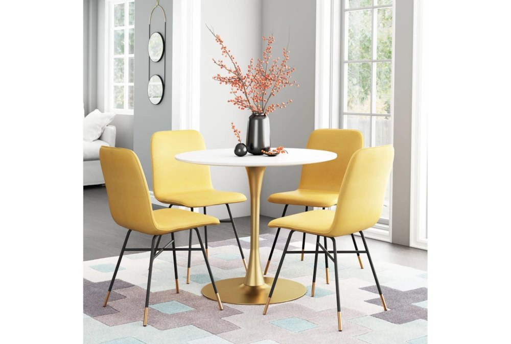 Opera White + Gold 35" Round Dining Table 11 Opera White + Gold 35" Round Dining Table - Image 9