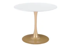 Opera White + Gold 35" Round Dining Table
