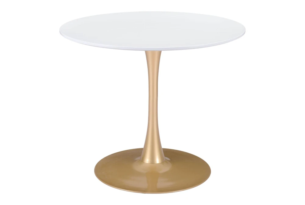 Opera White + Gold 35" Round Dining Table 3 Opera White + Gold 35" Round Dining Table