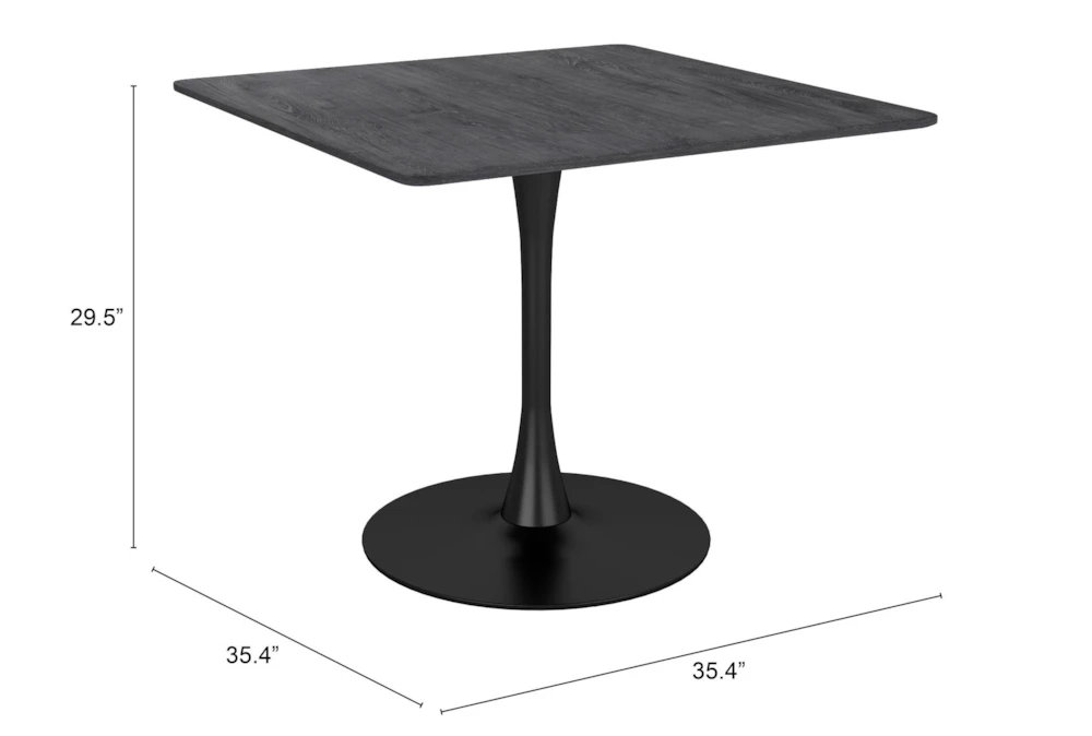 Dawn Black 35" Square Dining Table 7 Dawn Black 35" Square Dining Table - Image 5