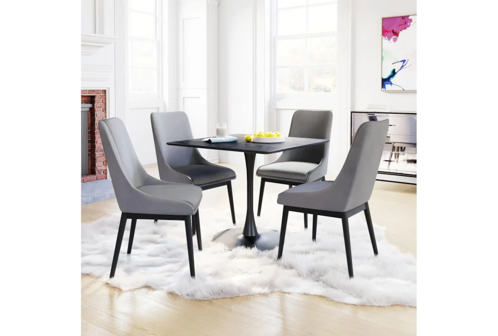 Dawn Black 35" Square Dining Table 11 Dawn Black 35" Square Dining Table - Image 9