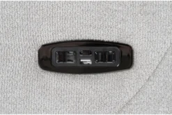 Halo II Buff Power Recliner With Power Headrest & USB -Furniluxe 264440 beige fabric recliner detail 45