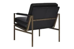 Black Faux Leather Mid Century Accent Chair -Furniluxe 266233 black fabric accent chair back 85