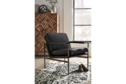 Black Faux Leather Mid Century Accent Chair -Furniluxe 266233 black fabric accent chair room 90