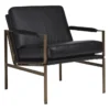 Black Faux Leather Mid Century Accent Chair -Furniluxe 266233 black fabric accent chair signature 01