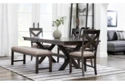 Pollie Dining Side Chair -Furniluxe 267679 brown fabric dining chair room 85