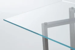 Daphne 79" Glass Dining Table -Furniluxe 267692 grey metal dining table detail 44