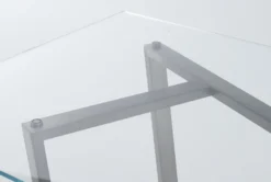 Daphne 79" Glass Dining Table -Furniluxe 267692 grey metal dining table detail 45