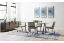 Daphne 79" Glass Dining Table -Furniluxe 267692 grey metal dining table room 48