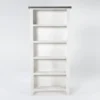 Dixon White 74" Bookcase -Furniluxe 267820 white wood bookcase signature 01