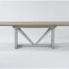 Ozzie 72-100" Extension Dining Table -Furniluxe 268236 grey wood dining table front 02