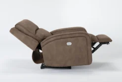 Palmer Brown Power Recliner With Power Headrest & USB -Furniluxe 268373 brown polyester recliner recline 23
