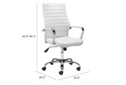 Primero Desk Chair White -Furniluxe 269472 white metal office chair detail 49