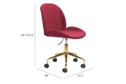 Red Velvet And Gold Desk Chair -Furniluxe 269502 red metal office chair detail 49