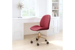 Red Velvet And Gold Desk Chair -Furniluxe 269502 red metal office chair room 85