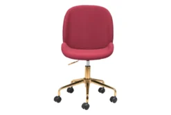 Red Velvet And Gold Desk Chair
