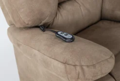 Decker III Fabric Power Rocker Recliner -Furniluxe 269627 brown fabric rocker detail 44