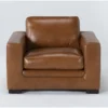 Mason Leather Chair -Furniluxe 269738 brown leather chair signature 01