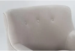 Katrina Velvet Dove Swivel Glider Chair -Furniluxe 269752 beige fabric swivel glider detail 45
