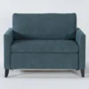 Mikayla Teal 48" Twin Sofa Sleeper -Furniluxe 270874 blue fabric sleeper signature 01