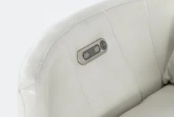 Rayna Ivory Leather Power Swivel Gider Recliner With Built-In Battery & USB -Furniluxe 270931 beige leather swivel glider detail 45