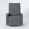 Baxter Power Swivel Glider Recliner With Power Headrest & USB -Furniluxe 271042 black fabric swivel glider signature 01