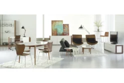 Newport White 63" Oval Dining Table With Dark Walnut Base -Furniluxe 271681 white wood dining table detail 45