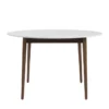 Newport White 47" Round Dining Table With Dark Walnut Base -Furniluxe 271683 white wood dining table signature 01
