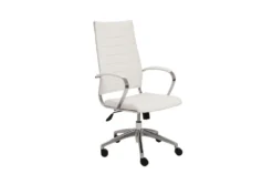 Kolding White Faux Leather High Back Desk Chair -Furniluxe 271906 white leather office chair detail 44